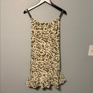 Aerie Green and White Patterned Dress